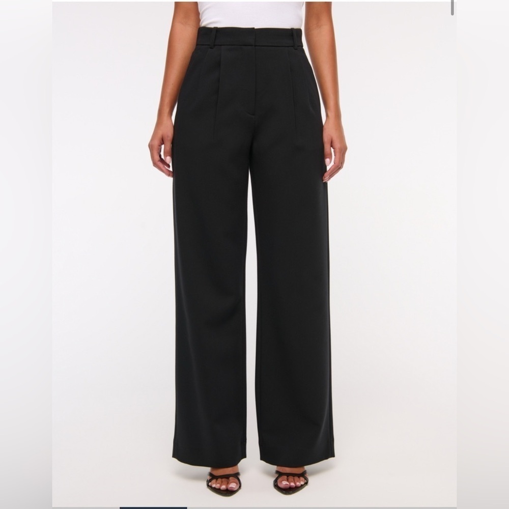 Abercrombie & Fitch Black Wide-Leg Pant Ultra High Rise Women’s 33/16L Workwear